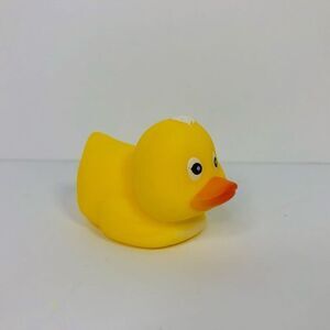 cititoy yellow rubber duck white hair and chest 1.5 inches vntage 90s